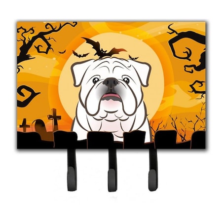Jensendistributionservices Halloween White English Bulldog Leash & Key Holder MI1725103